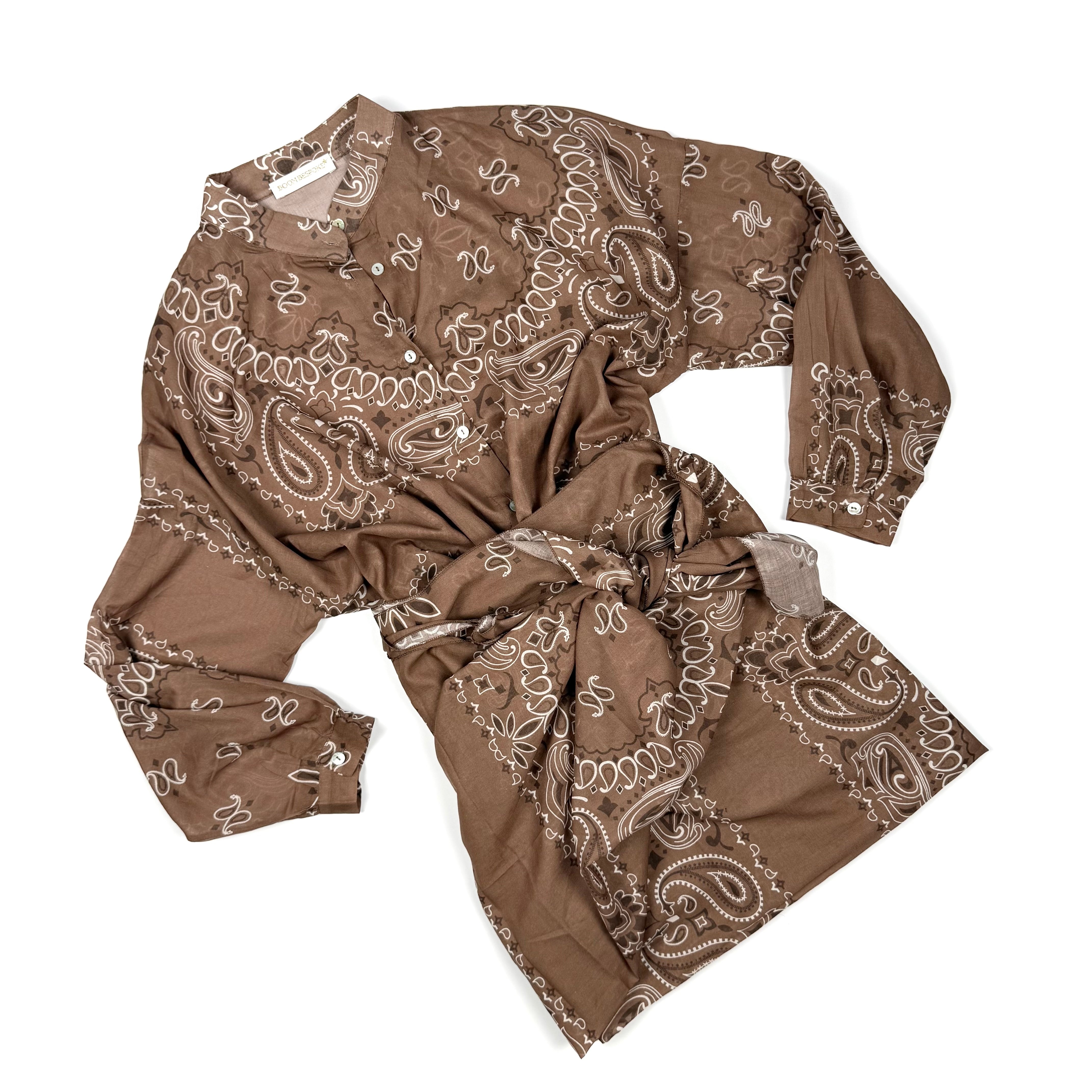 'CAPPUCCINO' DEEP TAUPE BANDANA MULTIWAY COTTON SET