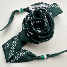 Load image into Gallery viewer, FOREST GREEN BANDANA ROSE CHOKER BY BOOM BESPOKE
