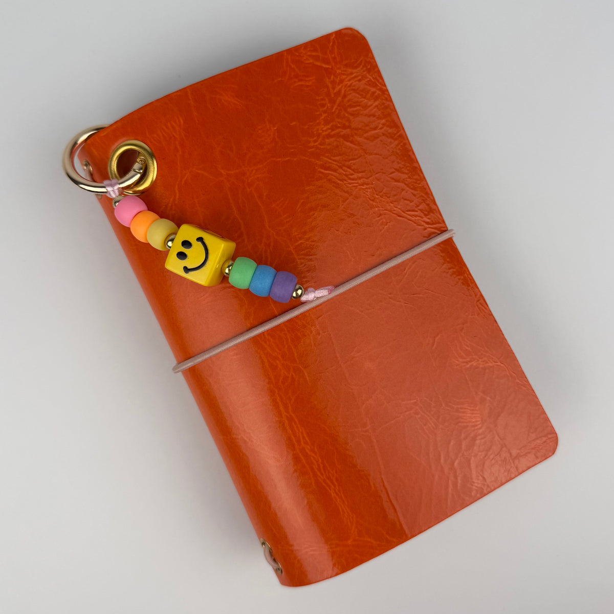 ORANGE LEATHER BOOM BINDER POCKET SIZE JOURNAL COVER
