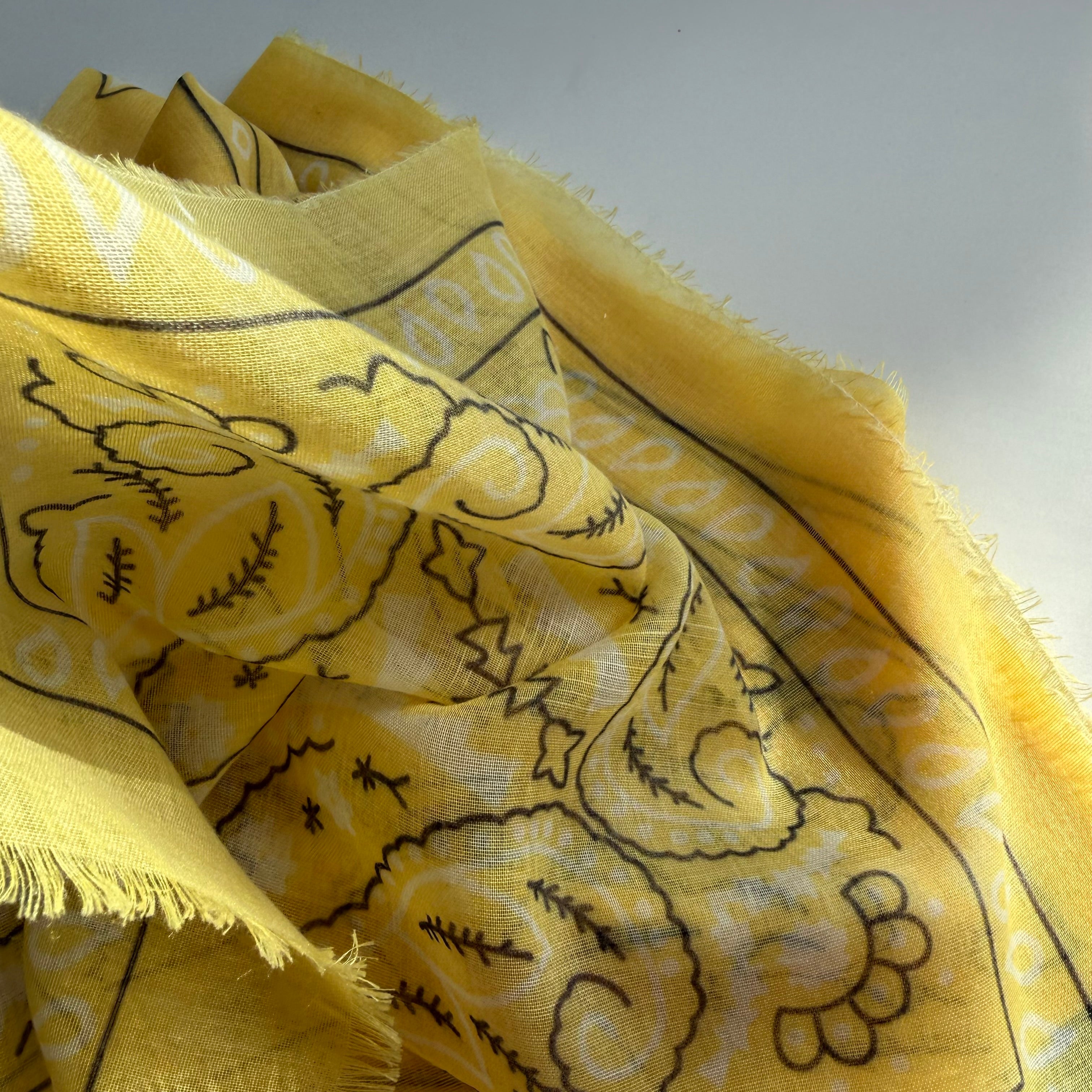 ‘LEMON’ YELLOW THE MULTIWAY SQUARE BANDANA SCARF