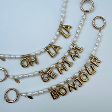 Load image into Gallery viewer, BALLOON LETTER FRESH WATER PEARL BOOM BESPOKE BAG CHARM
