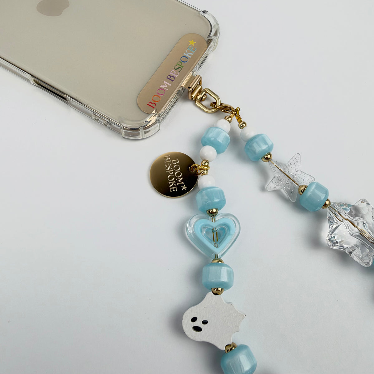 ‘BOO BLUE’ GHOST PHONE BEADS BY BOOM BESPOKE