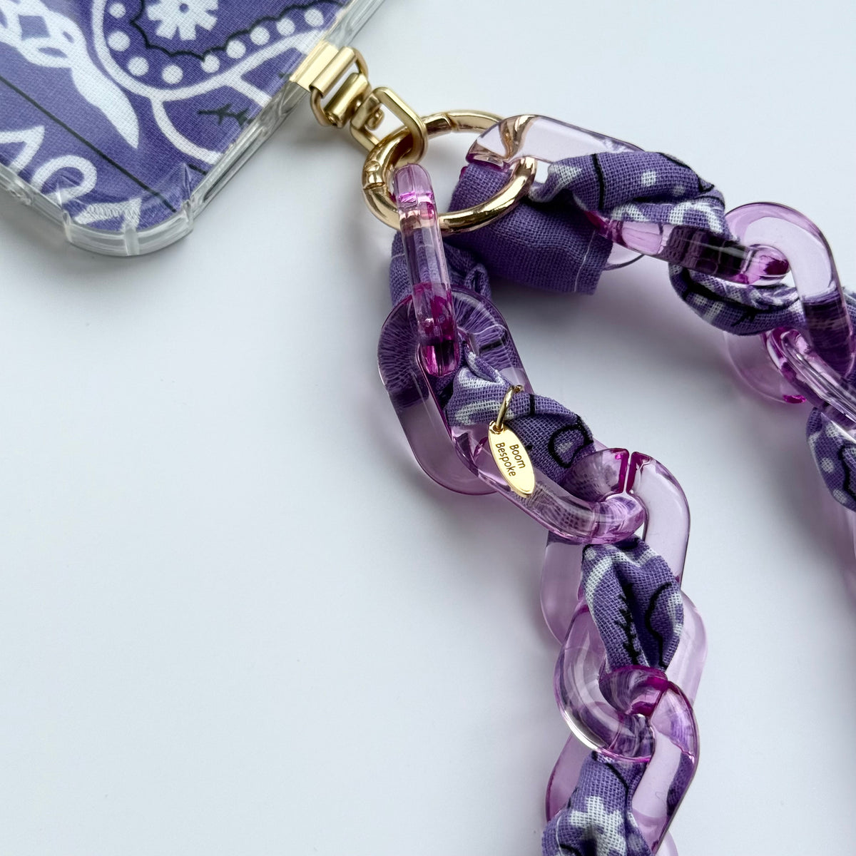 LILAC BANDANA JELLY PHONE CHAIN