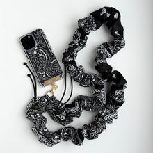 Load image into Gallery viewer, BLACK BANDANA ADJUSTABLE CROSSBODY PHONE STRAP
