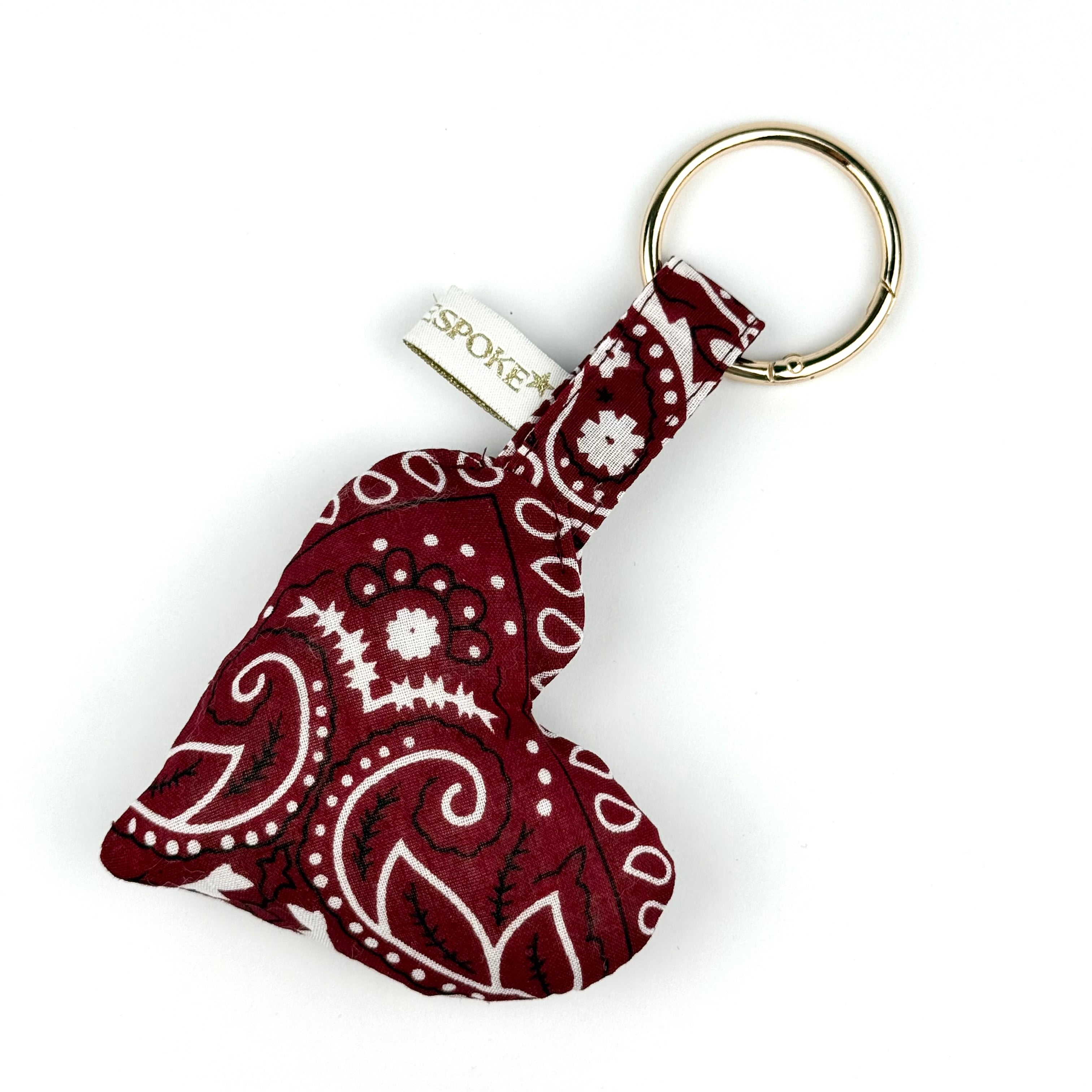 ‘HEART TO HEART’ BURGUNDY BOOM PUFFY BANDANA ALIEN BAG CHARM