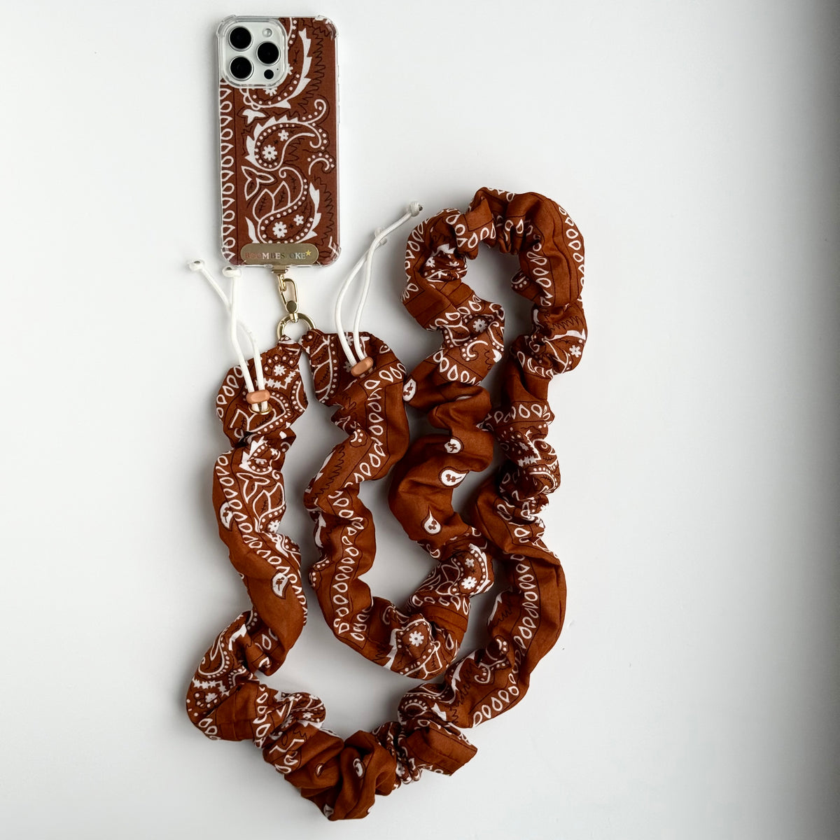 TAN BANDANA ADJUSTABLE CROSSBODY PHONE STRAP