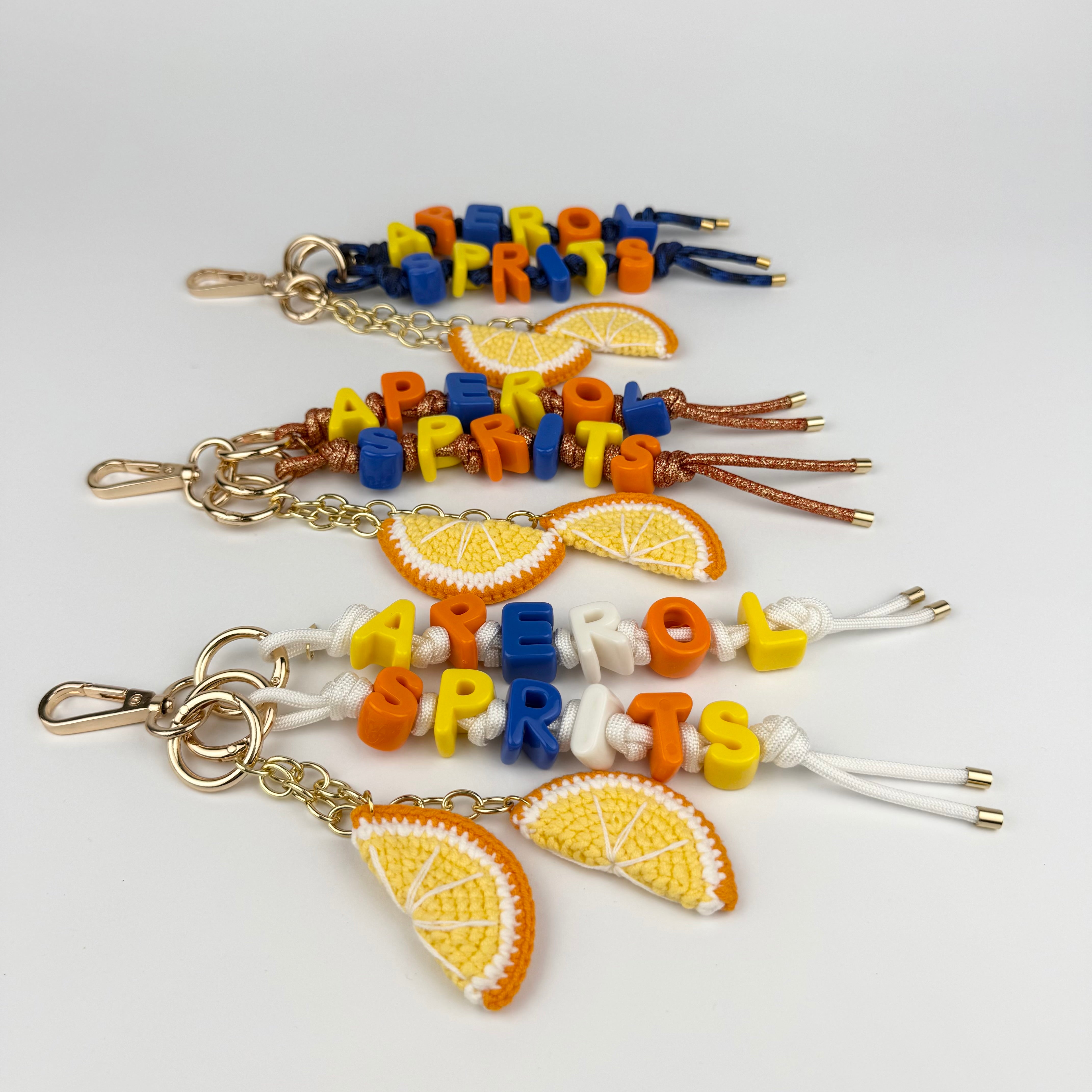 ‘APEROL SPRITZ’ CROCHET ORANGE BAG CHARM BY BOOM BESPOKE