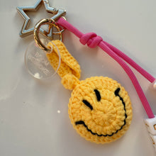 Load image into Gallery viewer, ‘SMILE’ CROCHET SMILEY BOOM BESPOKE BAG CHARM

