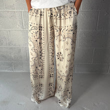Load image into Gallery viewer, ‘COCONUT’ CREAM BANDANA SILK TROUSERS CO-ORD

