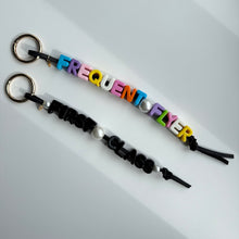 Load image into Gallery viewer, ‘TRAVEL’ CHUNKY LEATHER BEADED BAG CHARM BY BOOM BESPOKE
