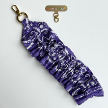 Load image into Gallery viewer, LILAC RUFFLE BANDANA WRISTLET  PHONE STRAP

