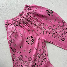 Load image into Gallery viewer, ‘FLAMINGO’ PINK BANDANA SILK TROUSERS CO-ORD
