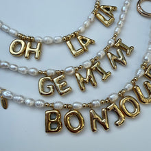 Load image into Gallery viewer, BALLOON LETTER FRESH WATER PEARL BOOM BESPOKE BAG CHARM
