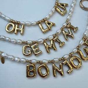 BALLOON LETTER FRESH WATER PEARL BOOM BESPOKE BAG CHARM