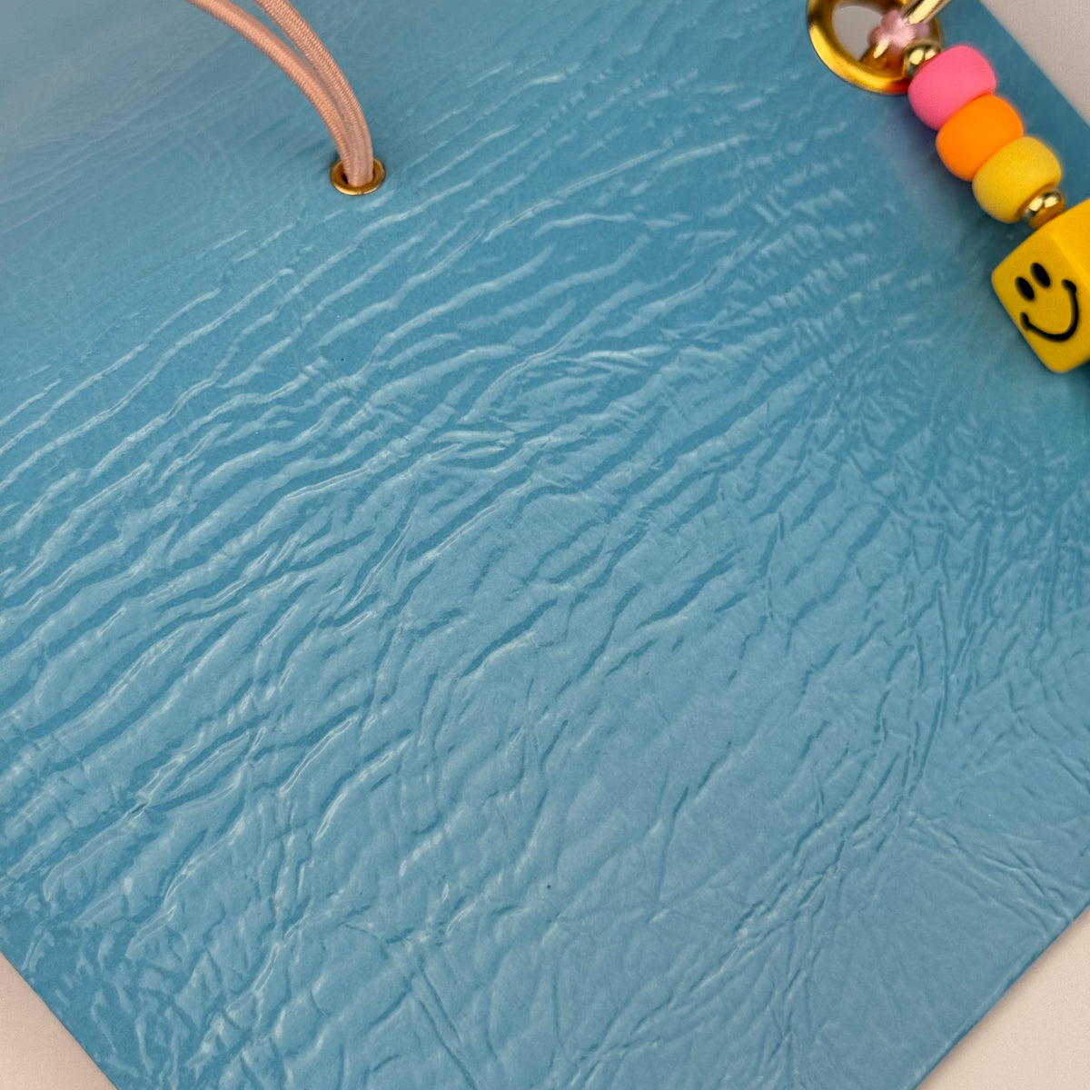 BLUE LEATHER BOOM BINDER POCKET SIZE JOURNAL COVER
