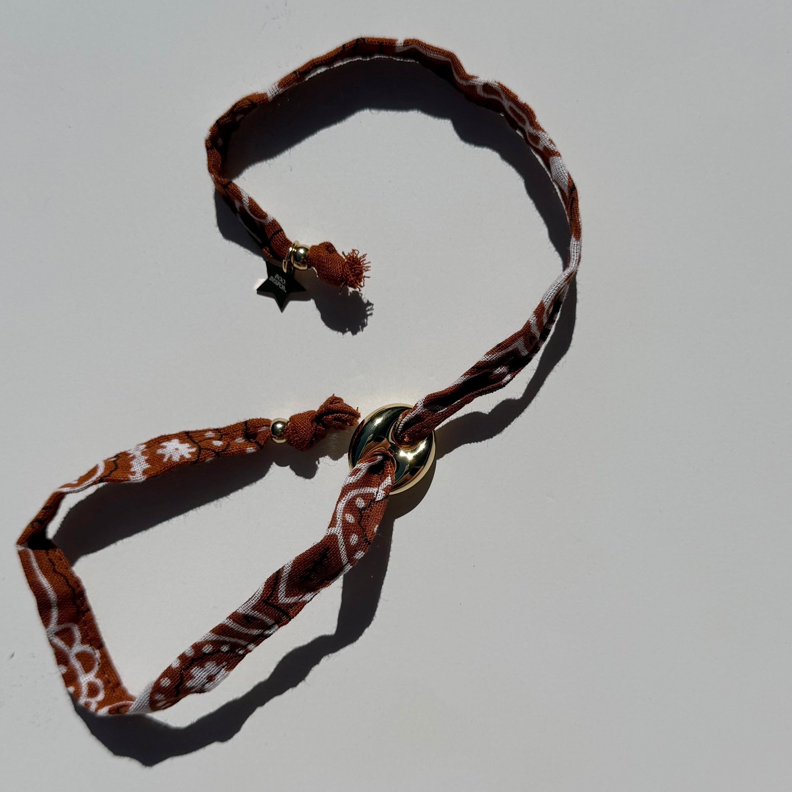 ‘CARAMEL’ TAN BANDANA WRAP BRACELET BY BOOM BESPOKE