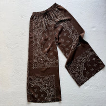 Load image into Gallery viewer, ‘ESPRESSO’ BROWN BANDANA SILK TROUSERS CO-ORD
