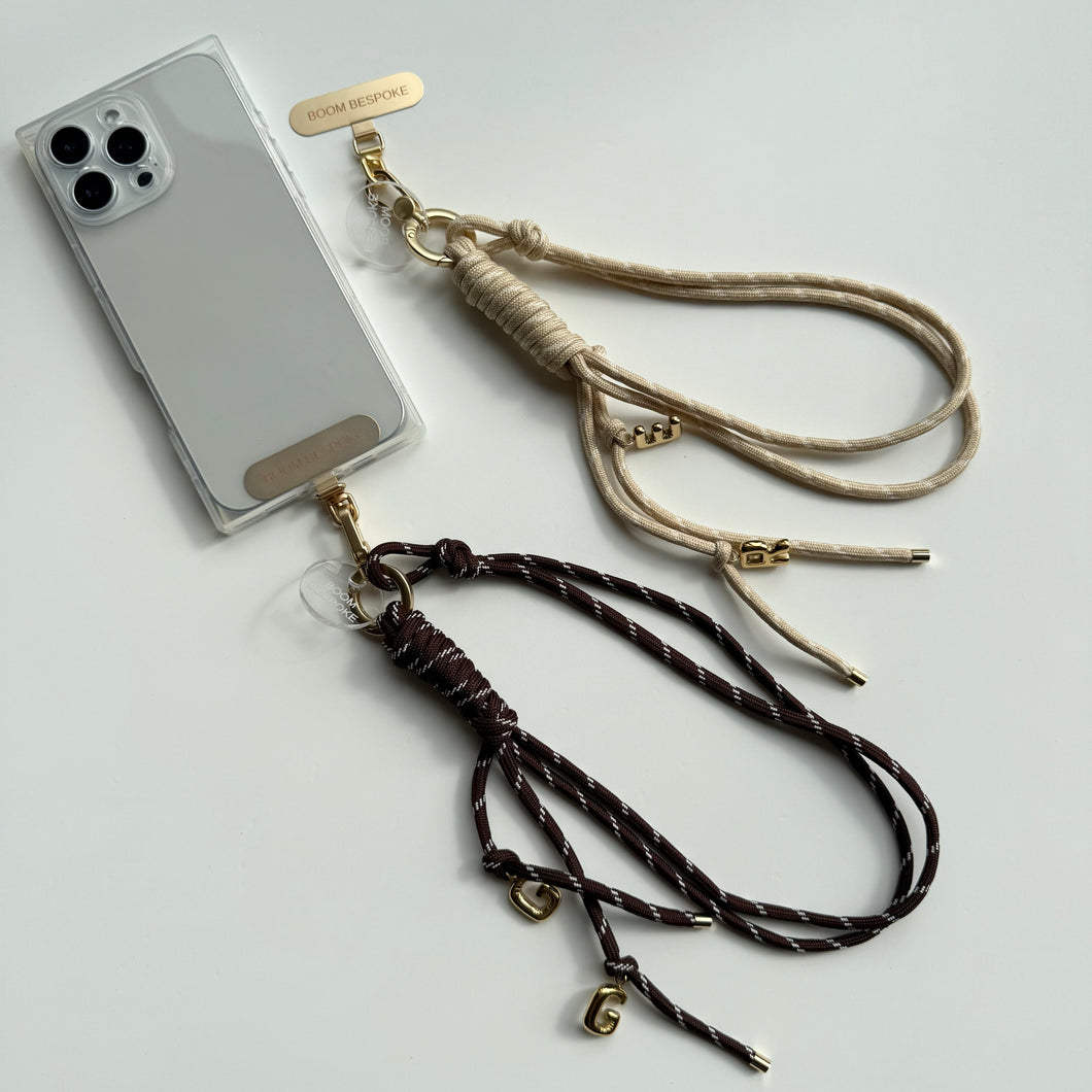 GOLD BALLOON INITIAL ROPE BOOM BESPOKE PHONE BEADS STRAP