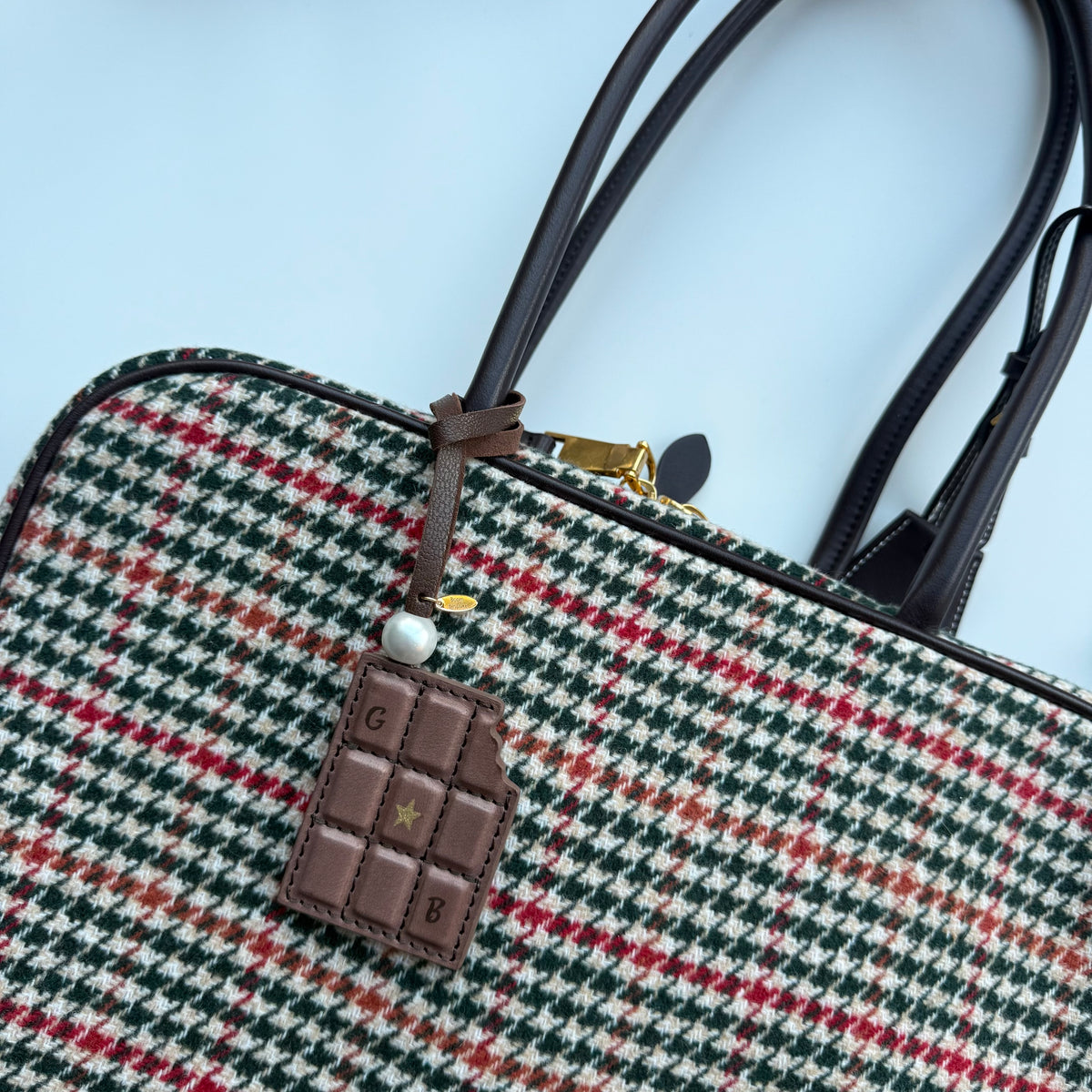 ‘BOOM BAR’ LEATHER CHOCOLATE BAR BAG CHARM BY BOOM BESPOKE