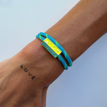 Load image into Gallery viewer, DREAM HAPPY BLUE &amp; YELLOW ROPE BRACELET SALE
