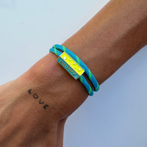 DREAM HAPPY BLUE & YELLOW ROPE BRACELET SALE