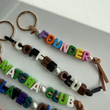 Load image into Gallery viewer, CHUNKY LEATHER BEADED BAG CHARM BY BOOM BESPOKE
