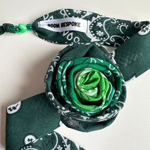 Load image into Gallery viewer, GREEN OMBRE BANDANA ROSE CHOKER BY BOOM BESPOKE
