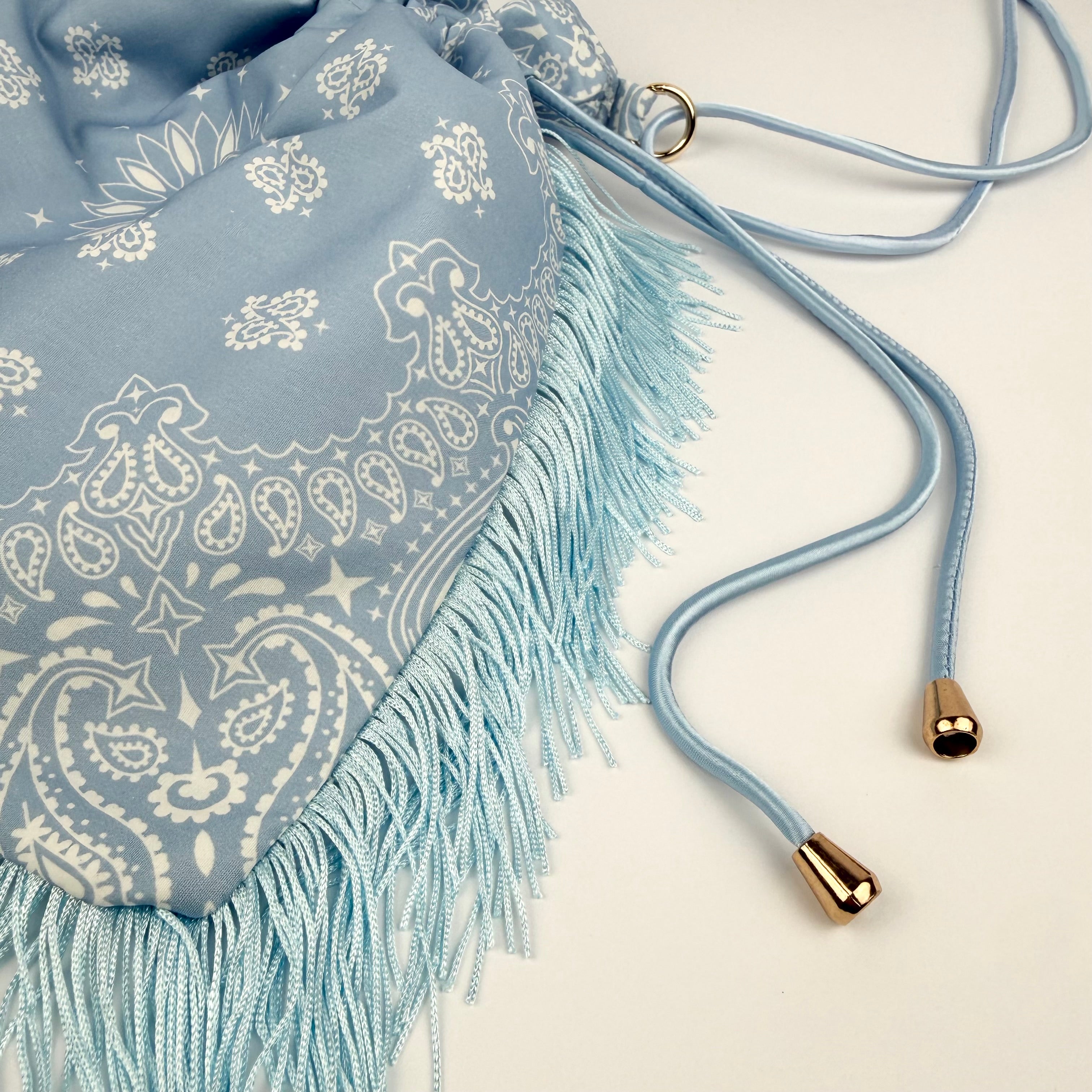 'DIAMOND' BLUE BANDANA POUCH BAG