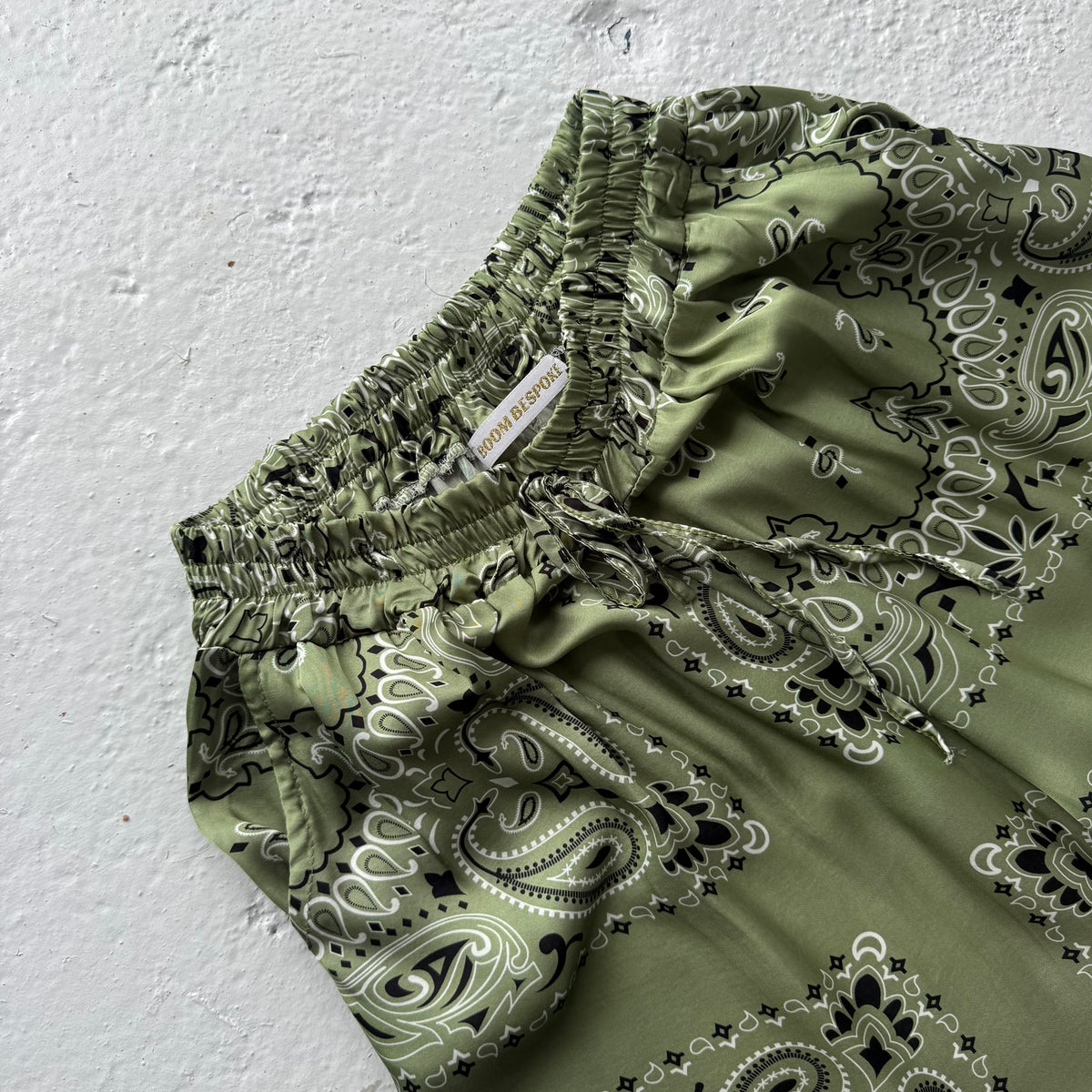 ‘ALOE’ GREEN BANDANA SILK TROUSERS CO-ORD