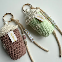 Load image into Gallery viewer, ‘COFFEE OR MATCHA’ CROCHET COFFEE &amp; MATCHA BOOM BESPOKE BAG CHARM
