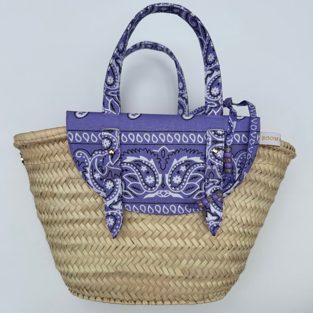 ‘SORBET’ LILAC BANDANA BASKET BAG BY BOOM BESPOKE