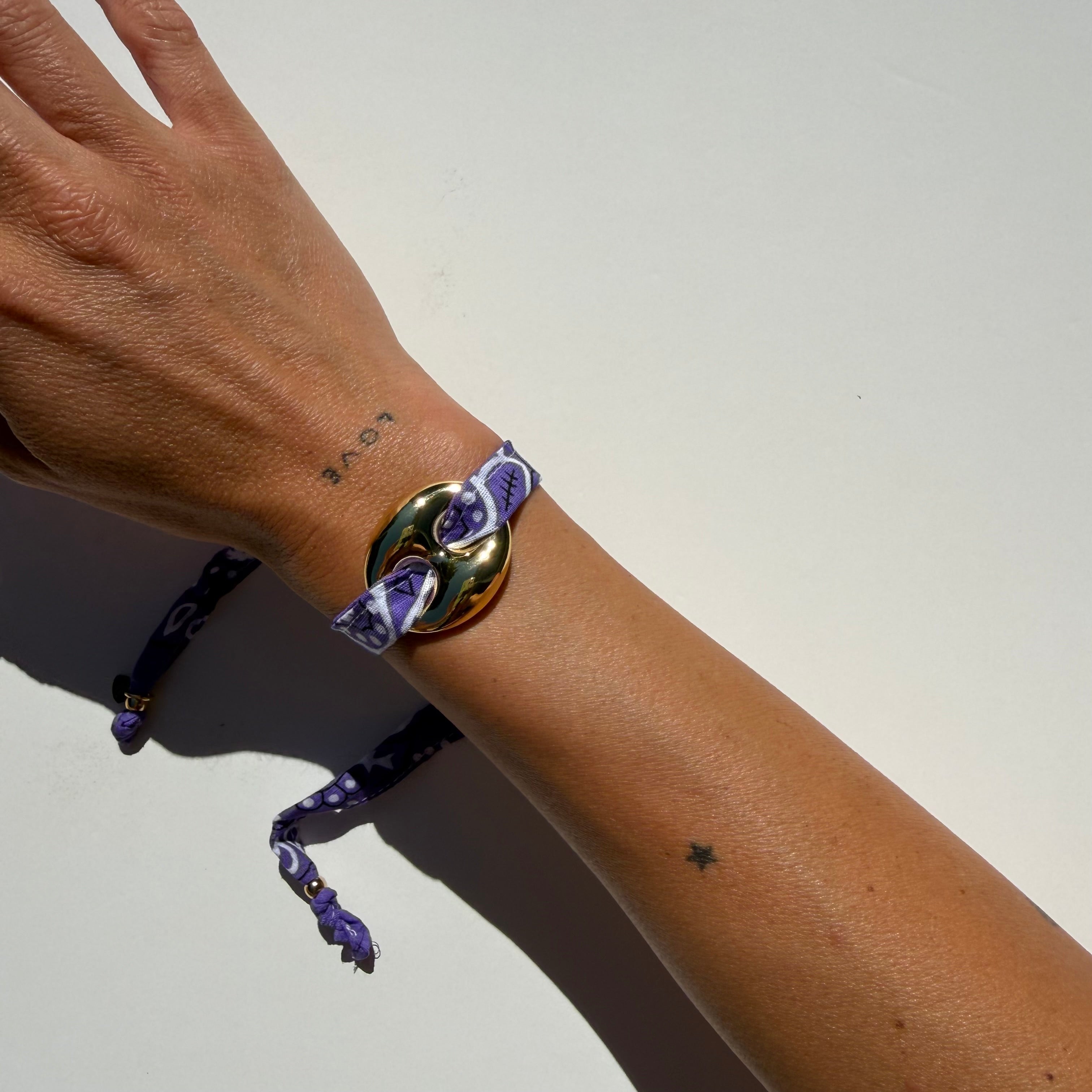 ‘FIG’ LILAC BANDANA WRAP BRACELET BY BOOM BESPOKE