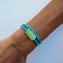 Load image into Gallery viewer, DREAM HAPPY BLUE &amp; YELLOW ROPE BRACELET SALE
