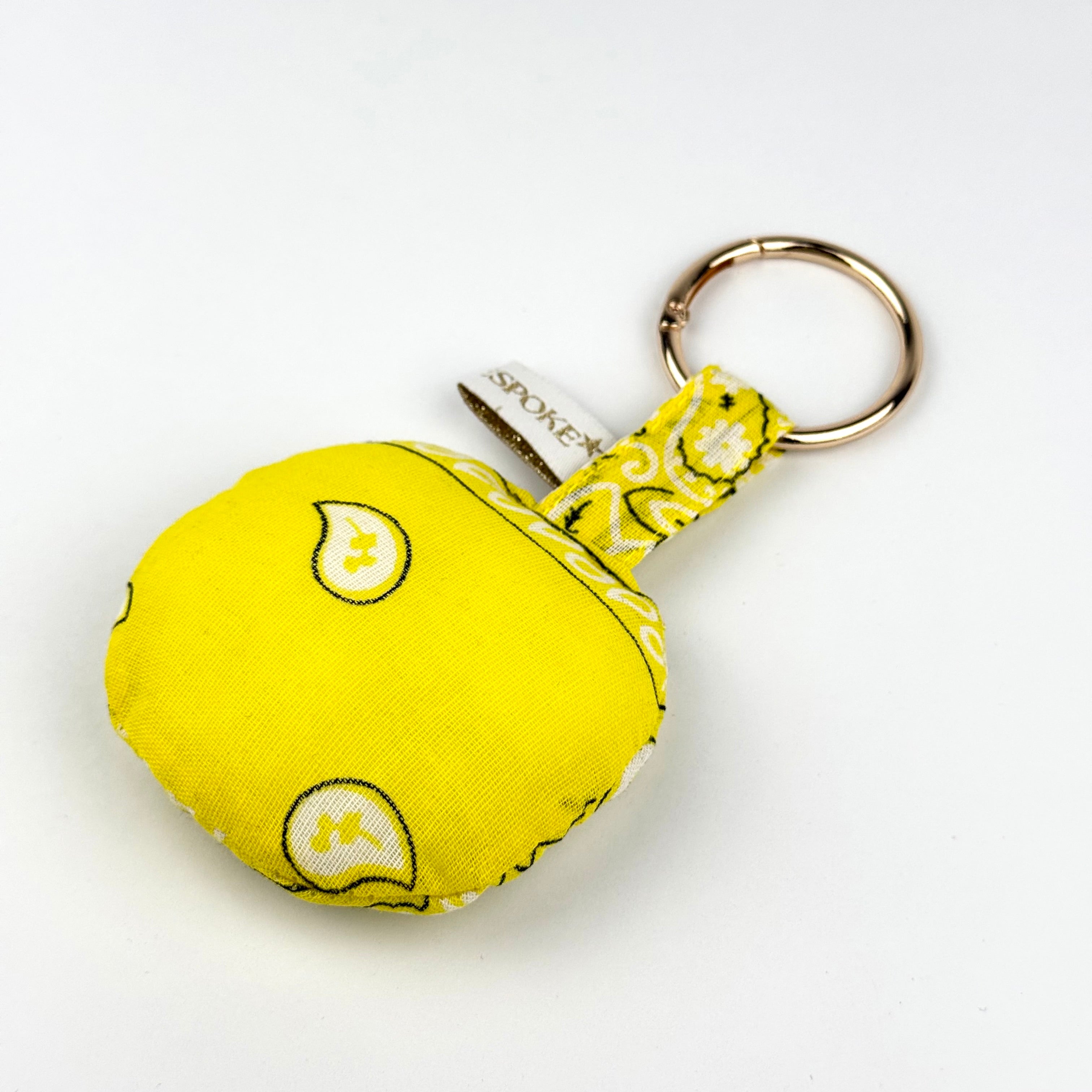 ´MADE YOU SMILE’ YELLOW BOOM PUFFY BANDANA SMILEY FACE BAG CHARM