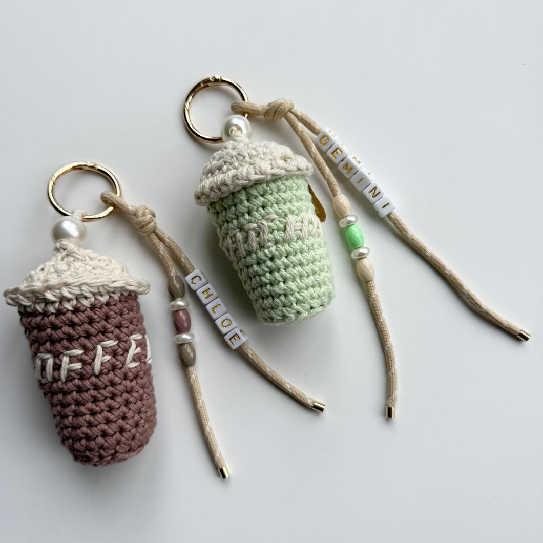 ‘COFFEE OR MATCHA’ CROCHET COFFEE & MATCHA BOOM BESPOKE BAG CHARM