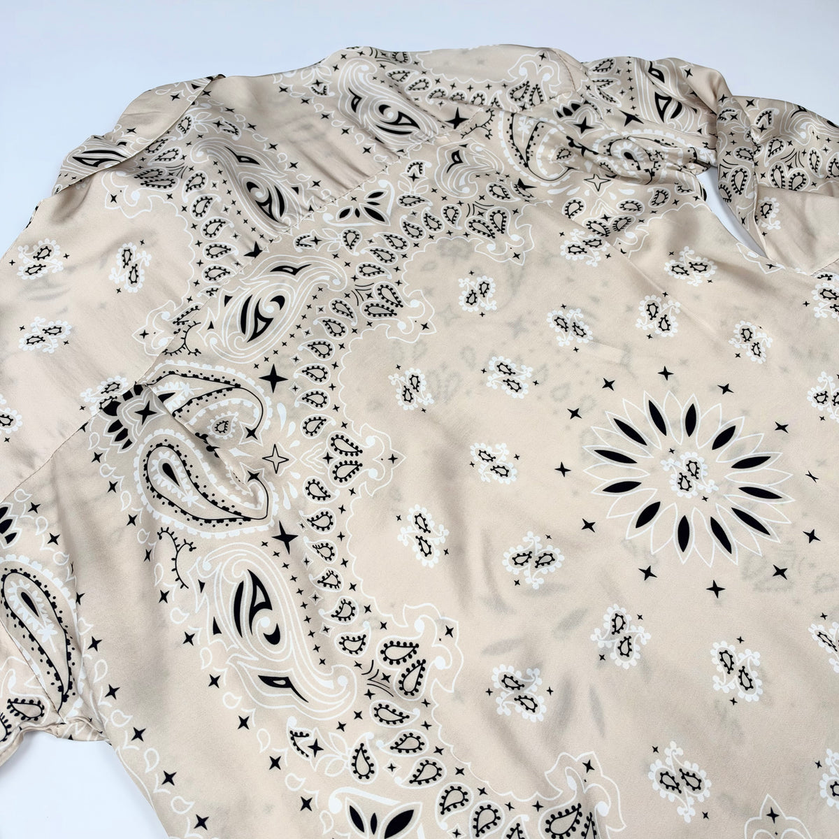 'VANILLA' GREIGE BANDANA SILKY SHIRT & TROUSER SET