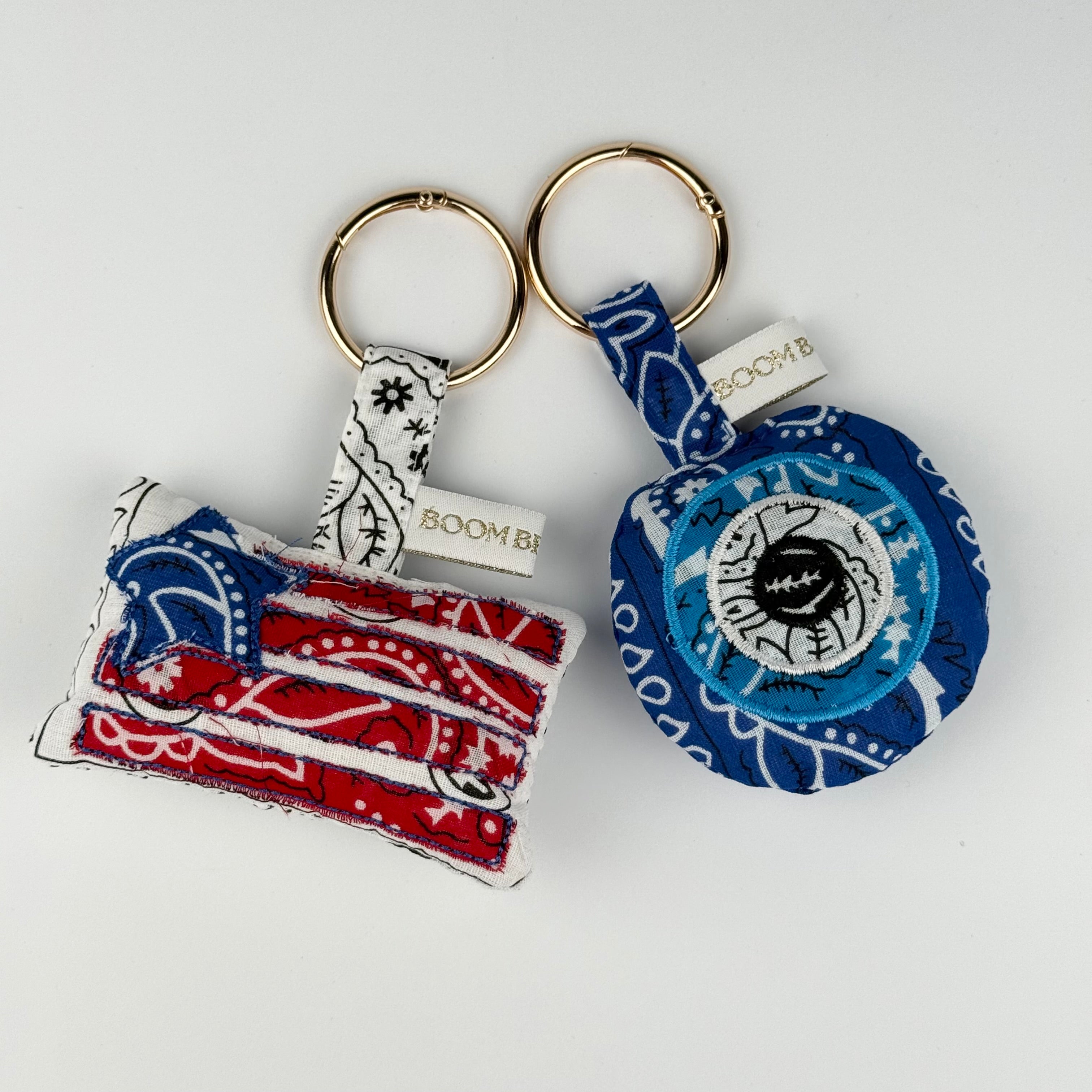 ‘ALL EYES ON YOU’ BLUE BOOM PUFFY BANDANA EVIL EYE BAG CHARM
