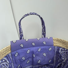 Load image into Gallery viewer, EIGHT ‘SORBET’ LILAC BANDANA BASKET BAG BY BOOM BESPOKE
