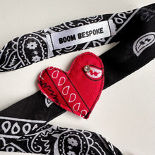 Load image into Gallery viewer, RED &amp; BLACK BANDANA HEART CHOKER BY BOOM BESPOKE
