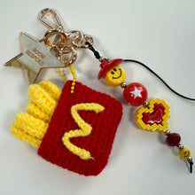 Load image into Gallery viewer, ‘IM LOVIN IT’ CROCHET FRIES BAG CHARM BY BOOM BESPOKE
