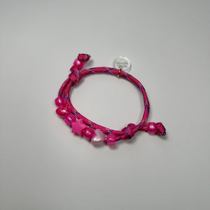 PINKS STARS & HEARTS BEADED ROPE BRACELET