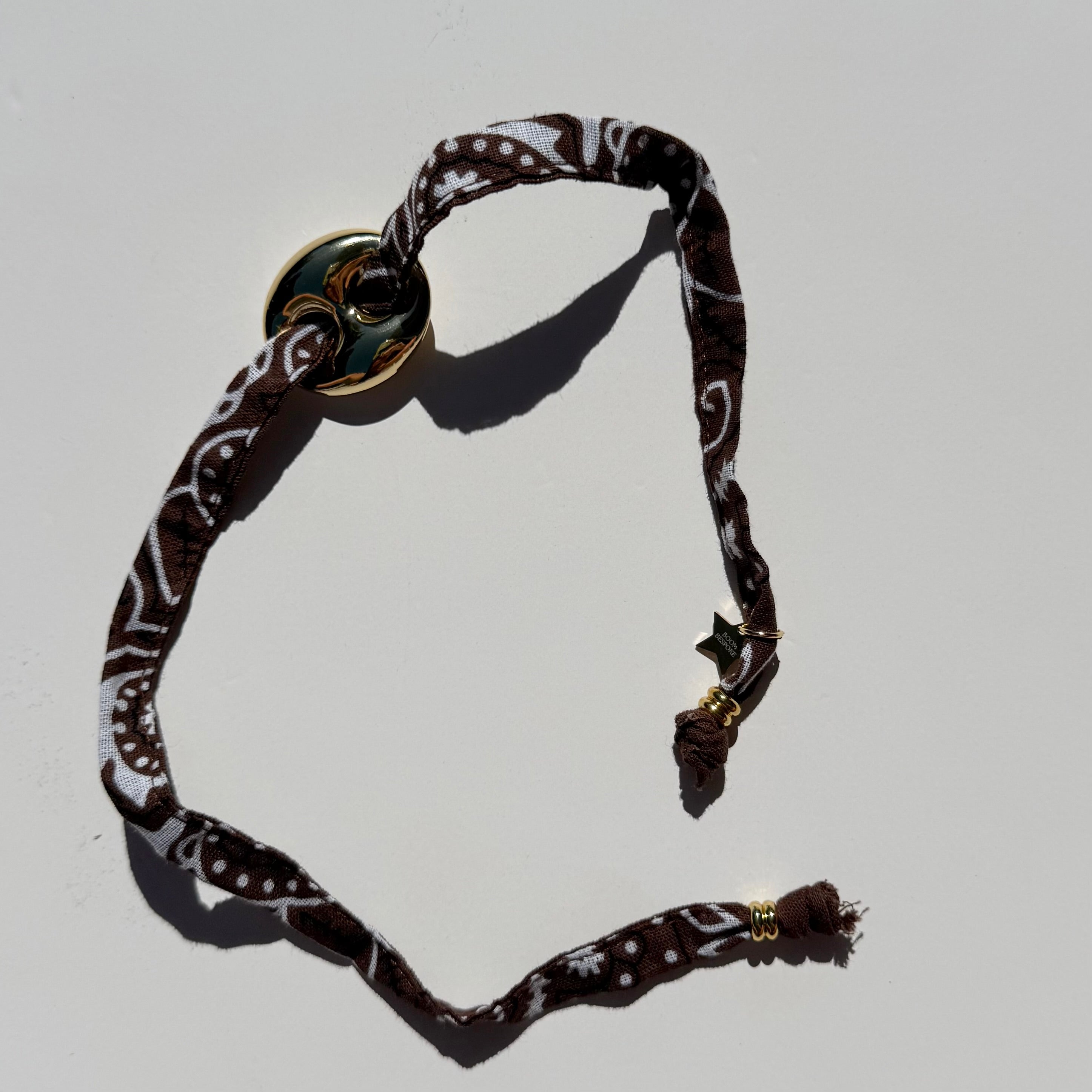 ‘ESPRESSO’ BROWN BANDANA WRAP BRACELET BY BOOM BESPOKE