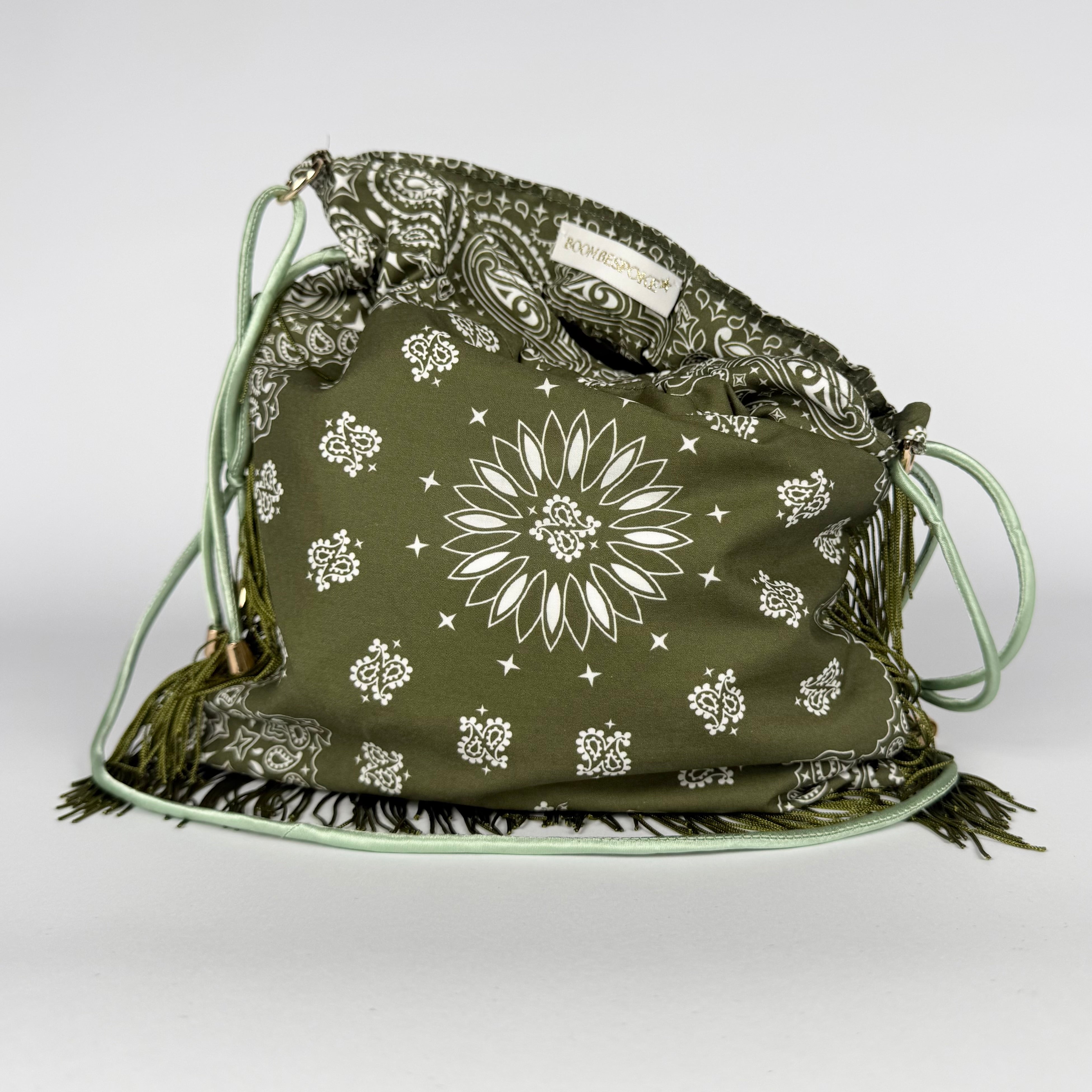 'MOSS' GREEN BANDANA POUCH BAG