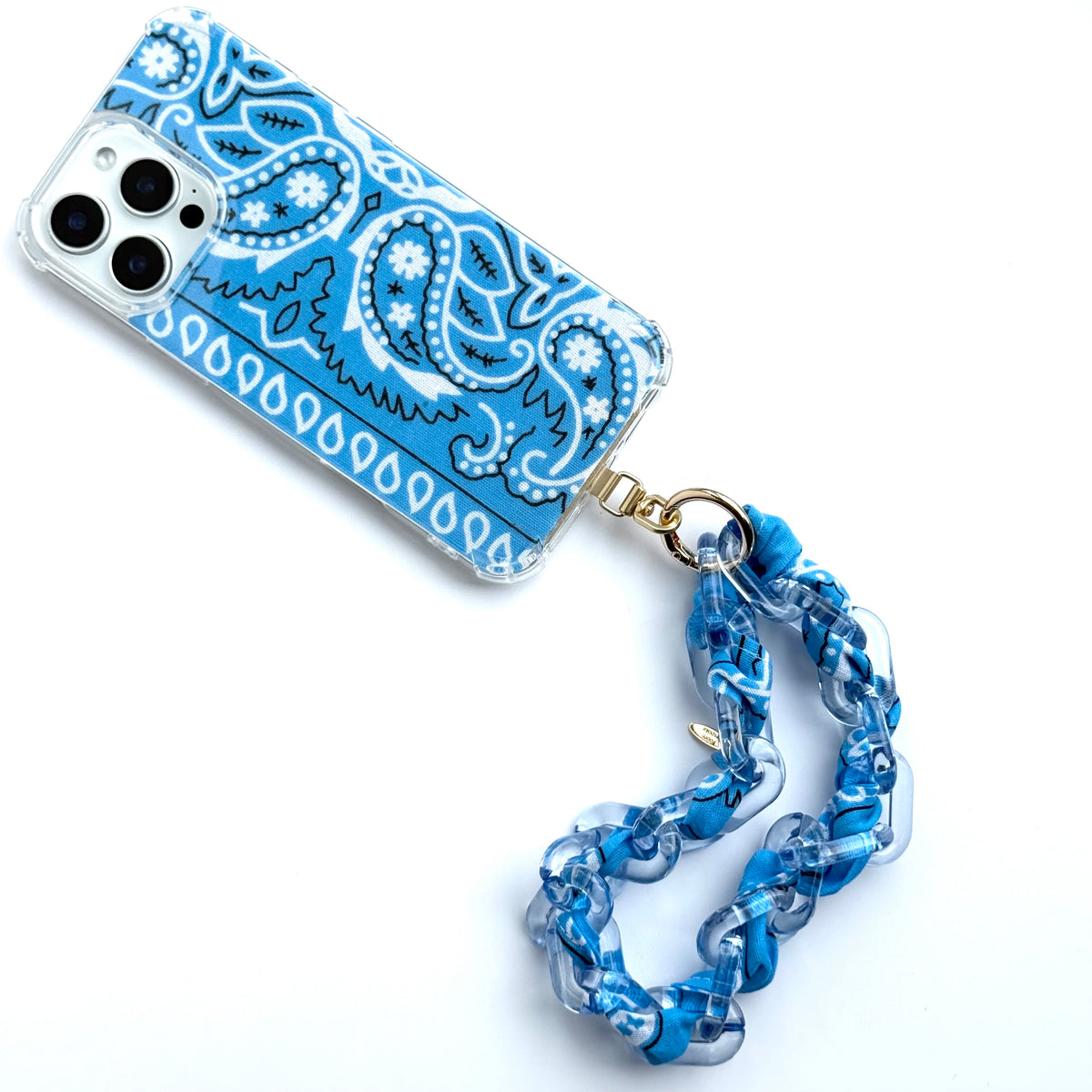 BLUE BANDANA JELLY PHONE CHAIN