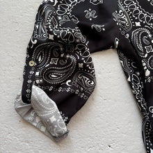 Load image into Gallery viewer, ‘INKED’ BLACK BANDANA SILK MAXI SHIRT DRESS
