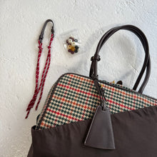 Load image into Gallery viewer, ‘DIY BEAD’ MULTICOLOURED HOUNDSTOOTH BOWLING BAG
