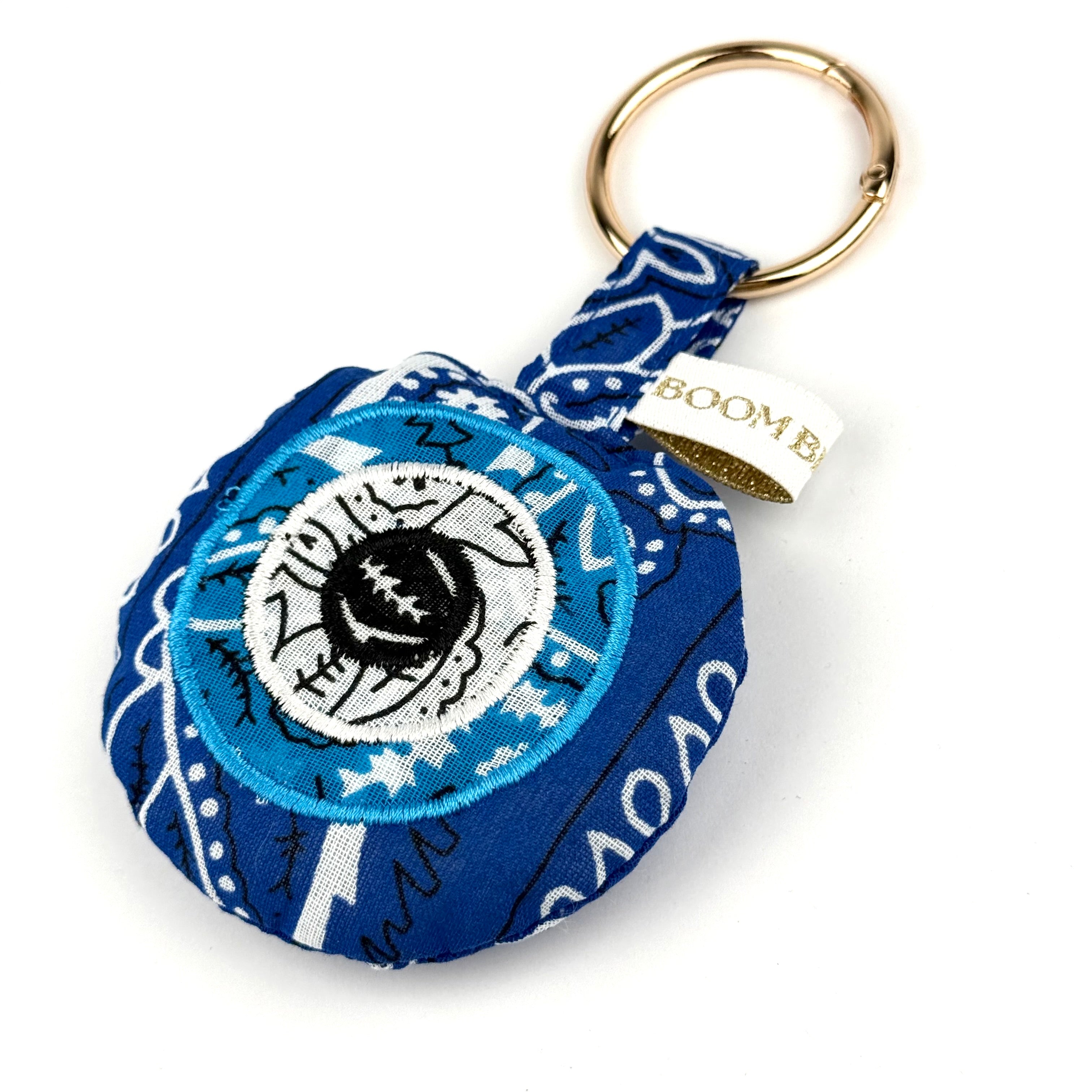 ‘ALL EYES ON YOU’ BLUE BOOM PUFFY BANDANA EVIL EYE BAG CHARM