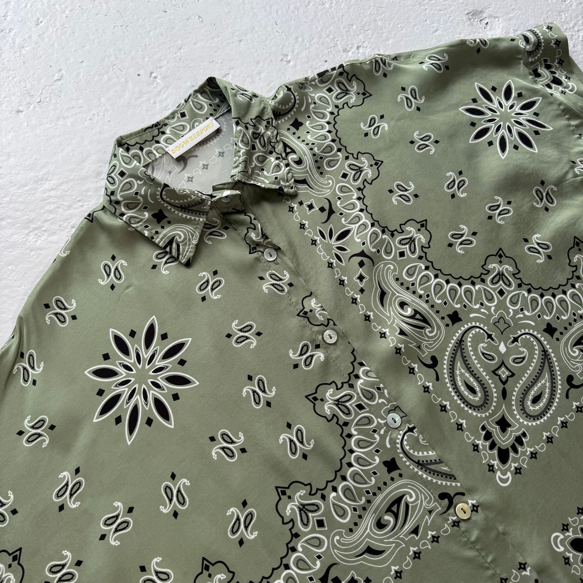 ‘CACTUS’ GREEN BANDANA SILK SHIRT CO-ORD