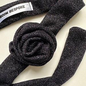 BLACK GLITTER ROSE CHOKER BY BOOM BESPOKE