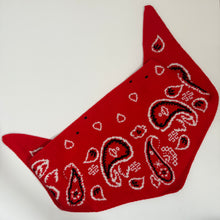 Load image into Gallery viewer, PREORDER ‘HEART’ BANDANA KNIT TRIANGLE SCARF
